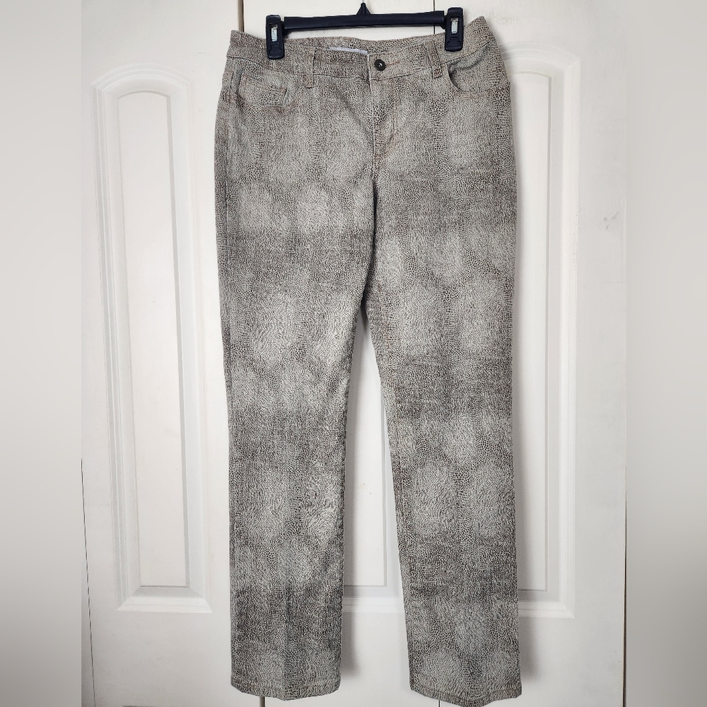Y2K Chico's Platinum Snake Print Pants Size 8